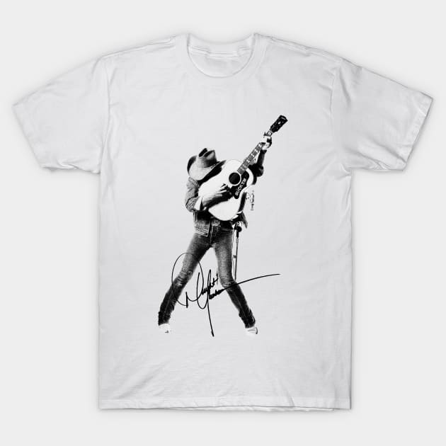 vintage dwight yoakam pen sketch shirt design T-Shirt by peabo_mr